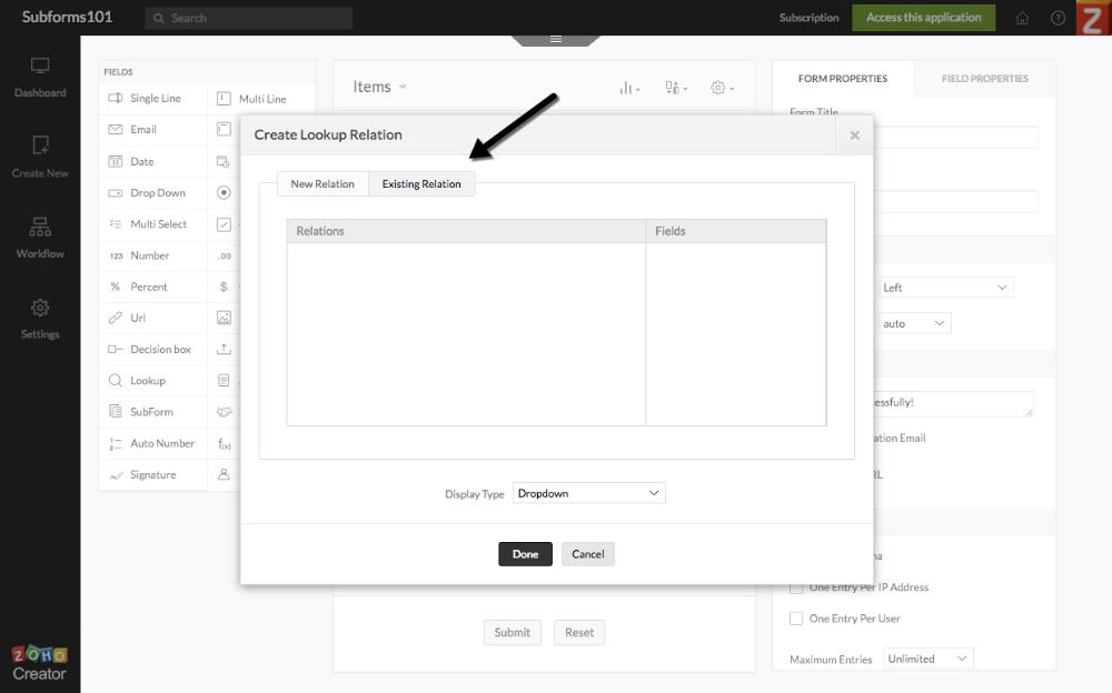 How to properly set Subforms in Zoho Creator Part 1