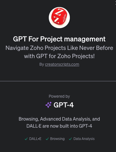 GPT for Zoho Projects