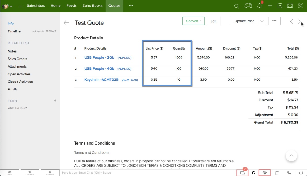 How to Adjust Pricing based on Qty in Zoho CRM Quotes Module