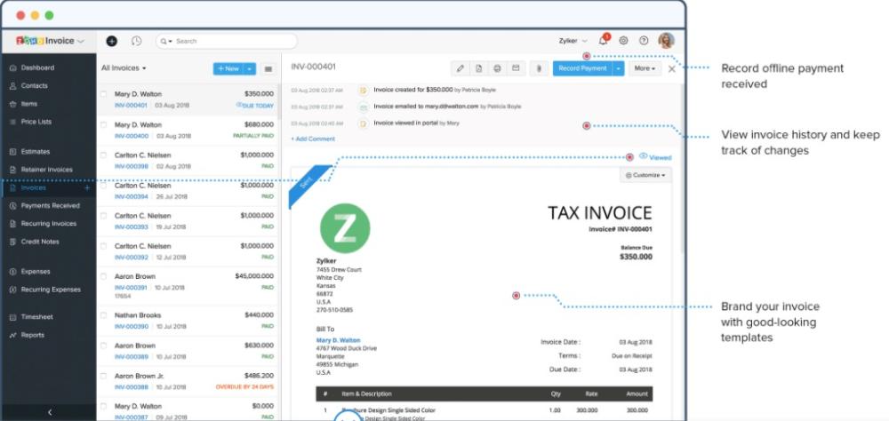 Zoho Invoice better platform than InvoicEra?